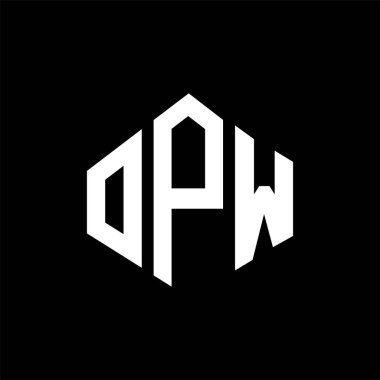 OPW letter logo design with polygon shape. OPW polygon and cube shape logo design. OPW hexagon vector logo template white and black colors. OPW monogram, business and real estate logo.