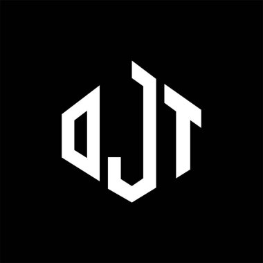 OJT letter logo design with polygon shape. OJT polygon and cube shape logo design. OJT hexagon vector logo template white and black colors. OJT monogram, business and real estate logo.