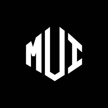 MUI letter logo design with polygon shape. MUI polygon and cube shape logo design. MUI hexagon vector logo template white and black colors. MUI monogram, business and real estate logo.