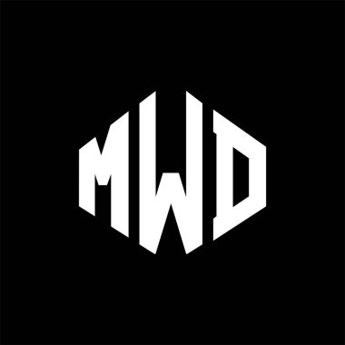 MWD letter logo design with polygon shape. MWD polygon and cube shape logo design. MWD hexagon vector logo template white and black colors. MWD monogram, business and real estate logo.