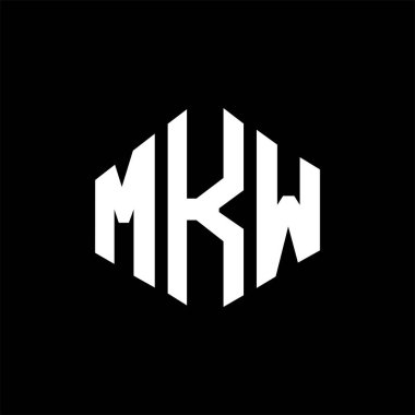 MKW letter logo design with polygon shape. MKW polygon and cube shape logo design. MKW hexagon vector logo template white and black colors. MKW monogram, business and real estate logo.