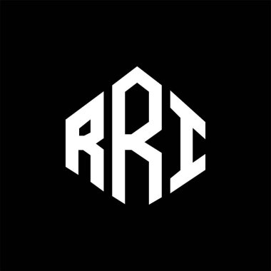 RRI letter logo design with polygon shape. RRI polygon and cube shape logo design. RRI hexagon vector logo template white and black colors. RRI monogram, business and real estate logo.