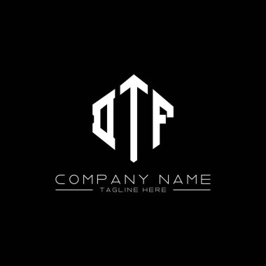 DTF letter logo design with polygon shape. DTF polygon and cube shape logo design. DTF hexagon vector logo template white and black colors. DTF monogram, business and real estate logo.
