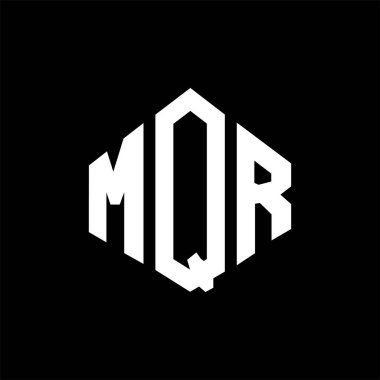 MQR letter logo design with polygon shape. MQR polygon and cube shape logo design. MQR hexagon vector logo template white and black colors. MQR monogram, business and real estate logo.