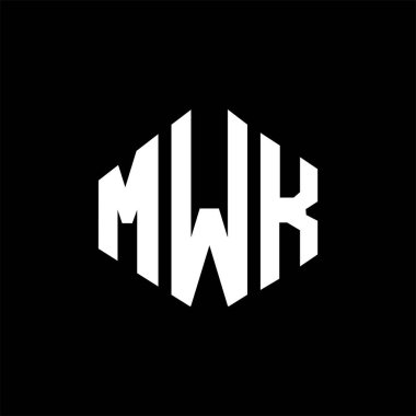 MWK letter logo design with polygon shape. MWK polygon and cube shape logo design. MWK hexagon vector logo template white and black colors. MWK monogram, business and real estate logo.