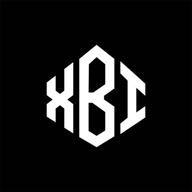 XBI letter logo design with polygon shape. XBI polygon and cube shape logo design. XBI hexagon vector logo template white and black colors. XBI monogram, business and real estate logo.