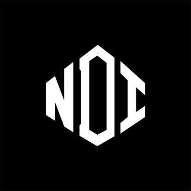 NDI letter logo design with polygon shape. NDI polygon and cube shape logo design. NDI hexagon vector logo template white and black colors. NDI monogram, business and real estate logo.