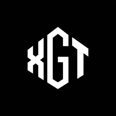 XGT letter logo design with polygon shape. XGT polygon and cube shape logo design. XGT hexagon vector logo template white and black colors. XGT monogram, business and real estate logo.