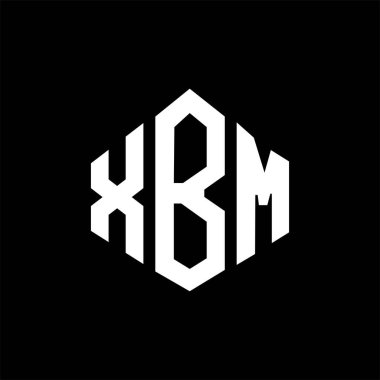 XBM letter logo design with polygon shape. XBM polygon and cube shape logo design. XBM hexagon vector logo template white and black colors. XBM monogram, business and real estate logo.