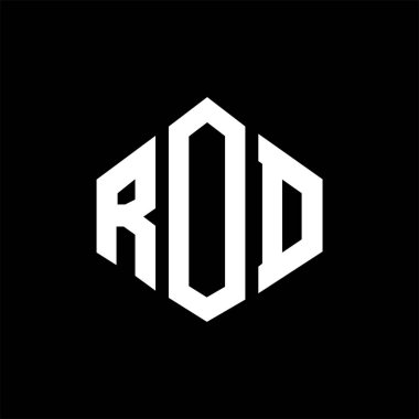 ROD letter logo design with polygon shape. ROD polygon and cube shape logo design. ROD hexagon vector logo template white and black colors. ROD monogram, business and real estate logo.