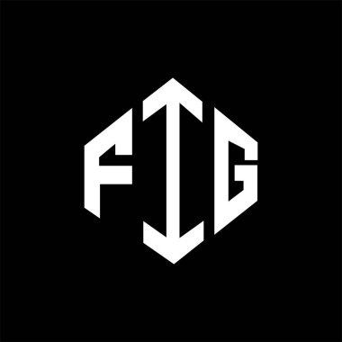 FIG letter logo design with polygon shape. FIG polygon and cube shape logo design. FIG hexagon vector logo template white and black colors. FIG monogram, business and real estate logo.