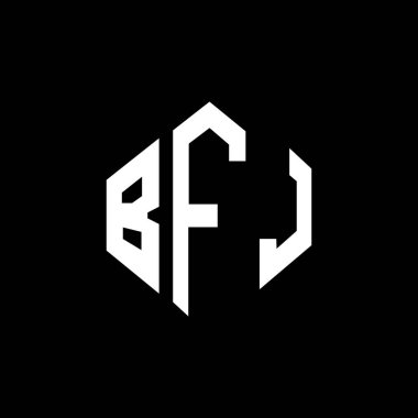 BFJ letter logo design with polygon shape. BFJ polygon and cube shape logo design. BFJ hexagon vector logo template white and black colors. BFJ monogram, business and real estate logo.
