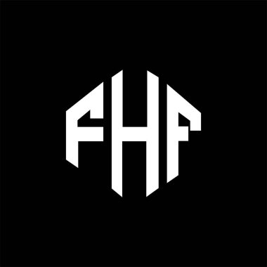 FHF letter logo design with polygon shape. FHF polygon and cube shape logo design. FHF hexagon vector logo template white and black colors. FHF monogram, business and real estate logo.FHF letter logo design with polygon shape. FHF polygon and cube sh