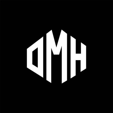 OMH letter logo design with polygon shape. OMH polygon and cube shape logo design. OMH hexagon vector logo template white and black colors. OMH monogram, business and real estate logo.