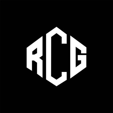 RCG letter logo design with polygon shape. RCG polygon and cube shape logo design. RCG hexagon vector logo template white and black colors. RCG monogram, business and real estate logo.