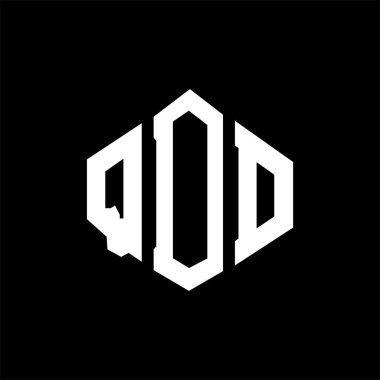 QDD letter logo design with polygon shape. QDD polygon and cube shape logo design. QDD hexagon vector logo template white and black colors. QDD monogram, business and real estate logo.
