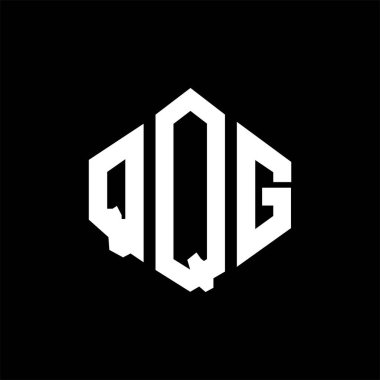 QQG letter logo design with polygon shape. QQG polygon and cube shape logo design. QQG hexagon vector logo template white and black colors. QQG monogram, business and real estate logo.