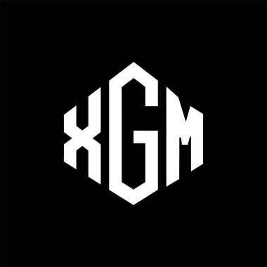 XGM letter logo design with polygon shape. XGM polygon and cube shape logo design. XGM hexagon vector logo template white and black colors. XGM monogram, business and real estate logo.
