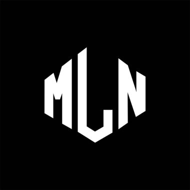 MLN letter logo design with polygon shape. MLN polygon and cube shape logo design. MLN hexagon vector logo template white and black colors. MLN monogram, business and real estate logo.