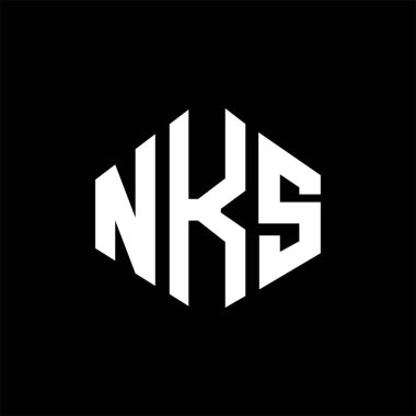 NKS letter logo design with polygon shape. NKS polygon and cube shape logo design. NKS hexagon vector logo template white and black colors. NKS monogram, business and real estate logo.