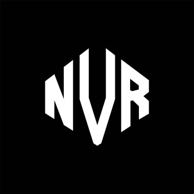 NVR letter logo design with polygon shape. NVR polygon and cube shape logo design. NVR hexagon vector logo template white and black colors. NVR monogram, business and real estate logo.