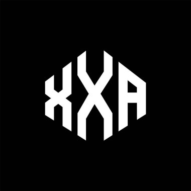 XXA letter logo design with polygon shape. XXA polygon and cube shape logo design. XXA hexagon vector logo template white and black colors. XXA monogram, business and real estate logo.