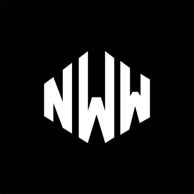 NWW letter logo design with polygon shape. NWW polygon and cube shape logo design. NWW hexagon vector logo template white and black colors. NWW monogram, business and real estate logo.