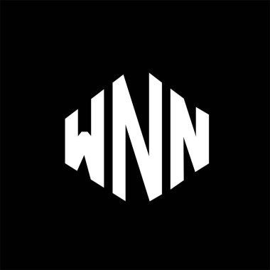 WNN letter logo design with polygon shape. WNN polygon and cube shape logo design. WNN hexagon vector logo template white and black colors. WNN monogram, business and real estate logo.