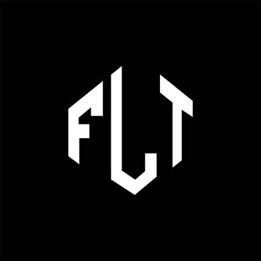 FLT letter logo design with polygon shape. FLT polygon and cube shape logo design. FLT hexagon vector logo template white and black colors. FLT monogram, business and real estate logo.