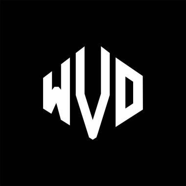 WVO letter logo design with polygon shape. WVO polygon and cube shape logo design. WVO hexagon vector logo template white and black colors. WVO monogram, business and real estate logo.