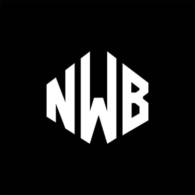 NWB letter logo design with polygon shape. NWB polygon and cube shape logo design. NWB hexagon vector logo template white and black colors. NWB monogram, business and real estate logo.
