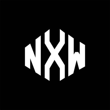 NXW letter logo design with polygon shape. NXW polygon and cube shape logo design. NXW hexagon vector logo template white and black colors. NXW monogram, business and real estate logo.