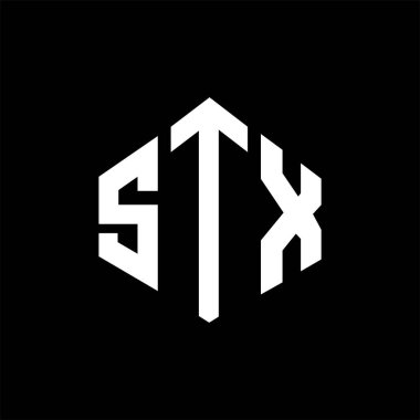 STX letter logo design with polygon shape. STX polygon and cube shape logo design. STX hexagon vector logo template white and black colors. STX monogram, business and real estate logo.