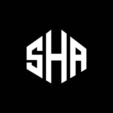 SHA letter logo design with polygon shape. SHA polygon and cube shape logo design. SHA hexagon vector logo template white and black colors. SHA monogram, business and real estate logo.