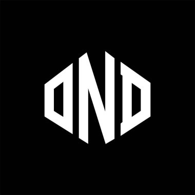 OND letter logo design with polygon shape. OND polygon and cube shape logo design. OND hexagon vector logo template white and black colors. OND monogram, business and real estate logo.