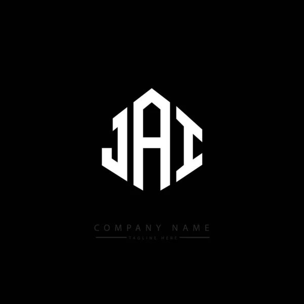 Jai Letter Logo Design Polygon Shape Jai Polygon Cube Shape — Stok Vektör