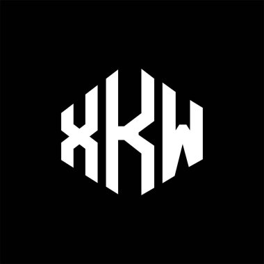 XKW letter logo design with polygon shape. XKW polygon and cube shape logo design. XKW hexagon vector logo template white and black colors. XKW monogram, business and real estate logo.