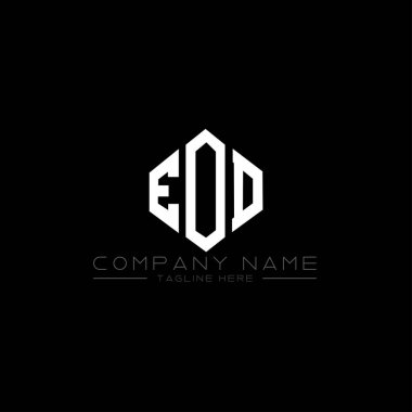 EOD letter logo design with polygon shape. EOD polygon and cube shape logo design. EOD hexagon vector logo template white and black colors. EOD monogram, business and real estate logo.