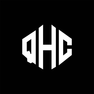 QHC letter logo design with polygon shape. QHC polygon and cube shape logo design. QHC hexagon vector logo template white and black colors. QHC monogram, business and real estate logo.