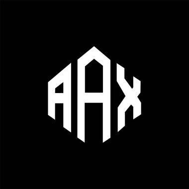 AAX letter logo design with polygon shape. AAX polygon and cube shape logo design. AAX hexagon vector logo template white and black colors. AAX monogram, business and real estate logo.