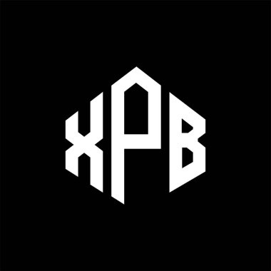 XPB letter logo design with polygon shape. XPB polygon and cube shape logo design. XPB hexagon vector logo template white and black colors. XPB monogram, business and real estate logo.