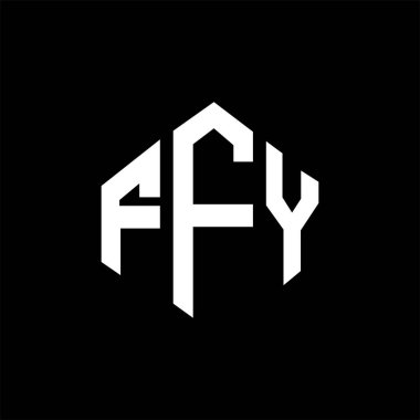 FFY letter logo design with polygon shape. FFY polygon and cube shape logo design. FFY hexagon vector logo template white and black colors. FFY monogram, business and real estate logo.