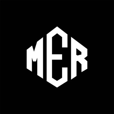 MER letter logo design with polygon shape. MER polygon and cube shape logo design. MER hexagon vector logo template white and black colors. MER monogram, business and real estate logo.