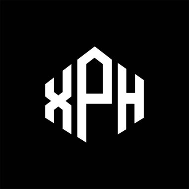 XPH letter logo design with polygon shape. XPH polygon and cube shape logo design. XPH hexagon vector logo template white and black colors. XPH monogram, business and real estate logo.