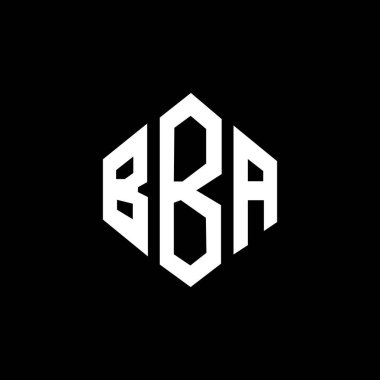 BBA letter logo design with polygon shape. BBA polygon and cube shape logo design. BBA hexagon vector logo template white and black colors. BBA monogram, business and real estate logo.