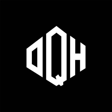 OQH letter logo design with polygon shape. OQH polygon and cube shape logo design. OQH hexagon vector logo template white and black colors. OQH monogram, business and real estate logo.