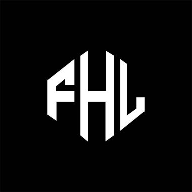 FHL letter logo design with polygon shape. FHL polygon and cube shape logo design. FHL hexagon vector logo template white and black colors. FHL monogram, business and real estate logo.