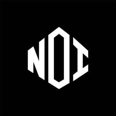 NOI letter logo design with polygon shape. NOI polygon and cube shape logo design. NOI hexagon vector logo template white and black colors. NOI monogram, business and real estate logo.