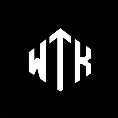WTK letter logo design with polygon shape. WTK polygon and cube shape logo design. WTK hexagon vector logo template white and black colors. WTK monogram, business and real estate logo.