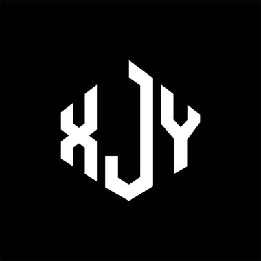 XJY letter logo design with polygon shape. XJY polygon and cube shape logo design. XJY hexagon vector logo template white and black colors. XJY monogram, business and real estate logo.